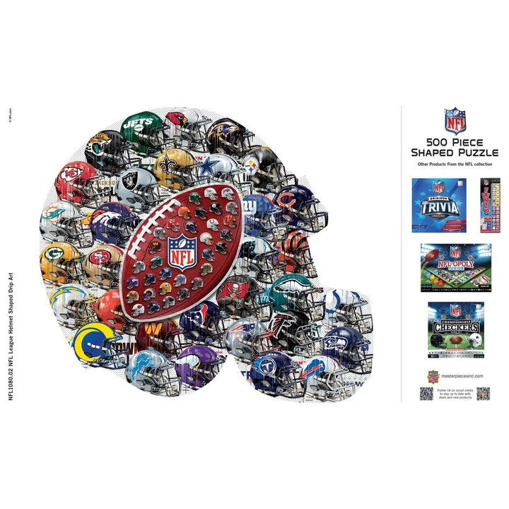 NFL - Helmet Drip Art 500 Piece Shaped Jigsaw Puzzle Image 4