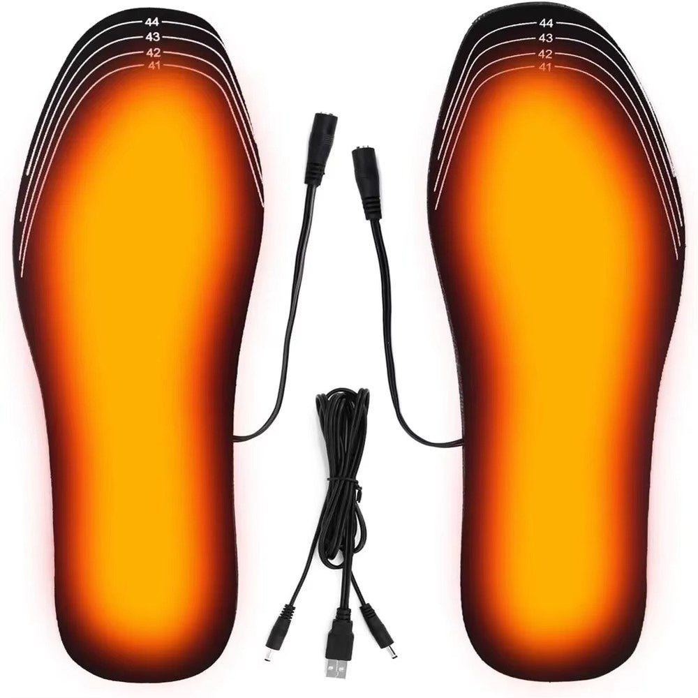 2 Pairs USB Heated Shoe Insoles Electric Foot Warmers Image 2