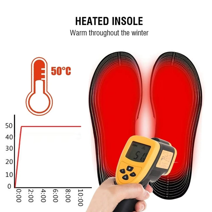 USB Heated Shoe Insoles Electric Foot Warmers Image 2