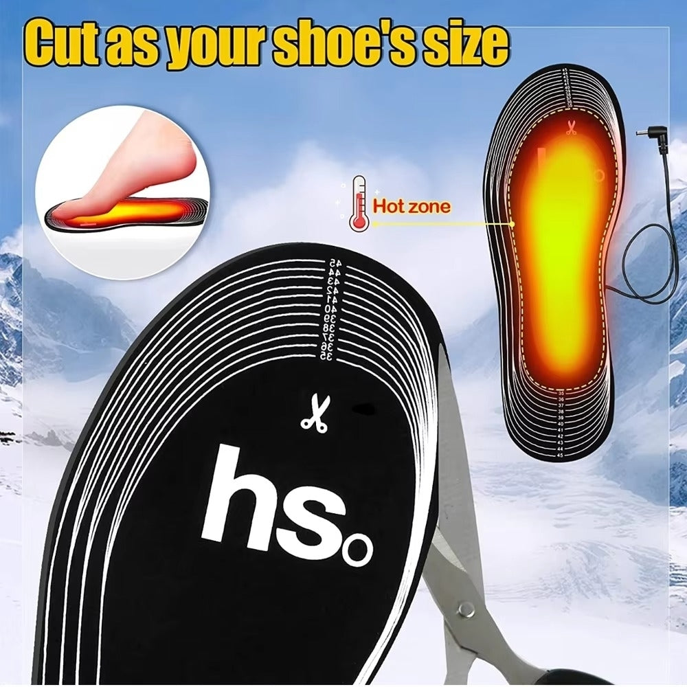 USB Heated Shoe Insoles Electric Foot Warmers Image 3