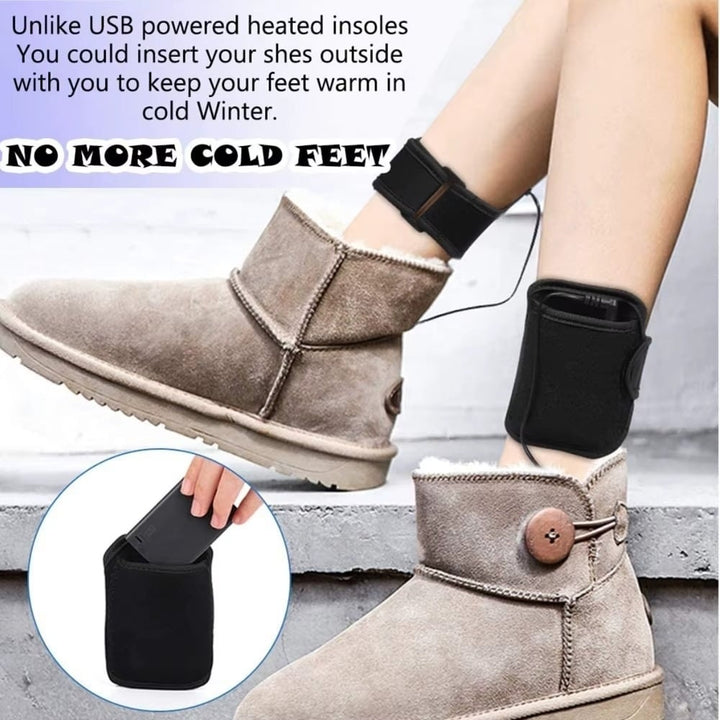 USB Heated Shoe Insoles Electric Foot Warmers Image 4