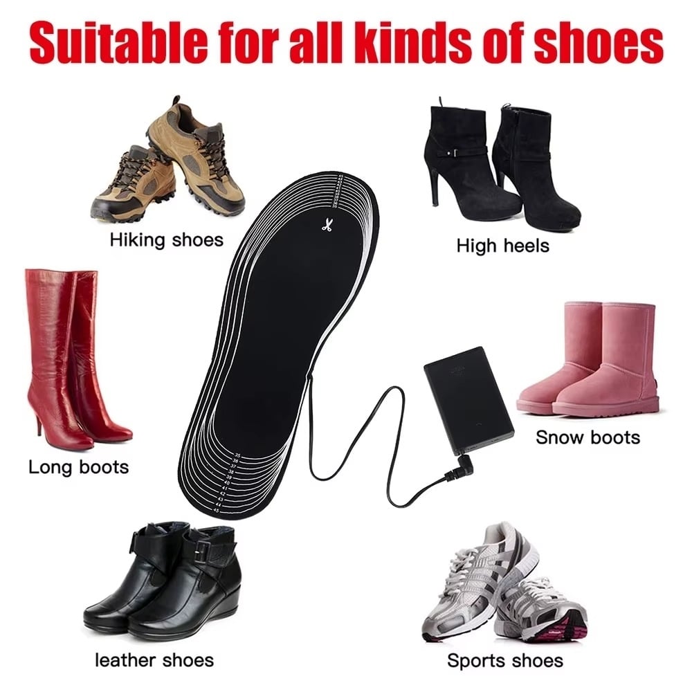 USB Heated Shoe Insoles Electric Foot Warmers Image 6