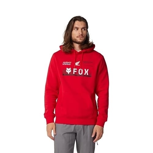 Fox Racing Mens Standard Fox X Honda Fleece Pullover Flame RED FLAME RED Image 1