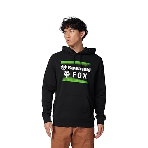 Fox Racing Mens Standard Fox X Kawi Fleece Pullover Black BLACK Image 1