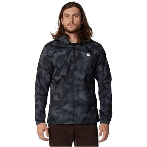 Fox Racing Mens Standard Fox Head Windbreaker Black CAMO BLACK CAMO Image 1