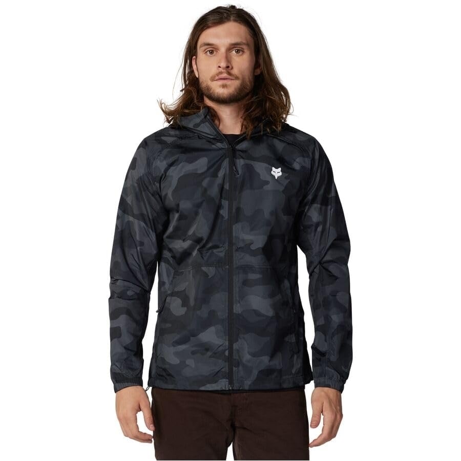 Fox Racing Mens Standard Fox Head Windbreaker Black CAMO BLACK CAMO Image 2