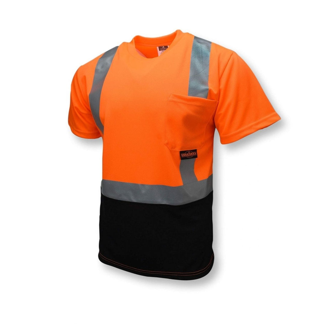 Class 2 Short Sleeve Black Bottom T-Shirt HI/VIS ORANGE Image 2