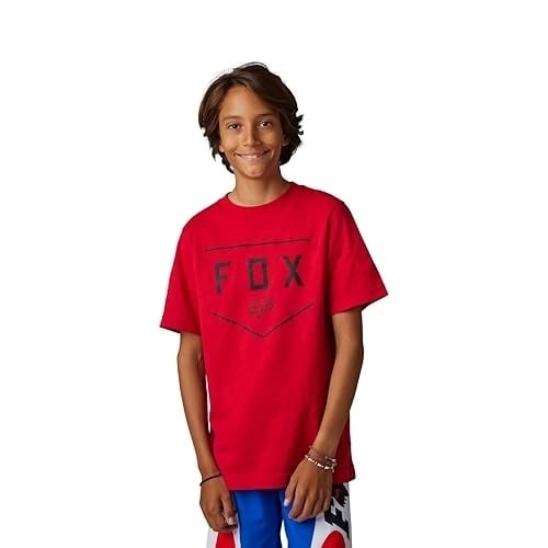 Fox Racing Boys Shield Short Sleeve TEE Flame RED Youth Medium FLAME RED Image 1