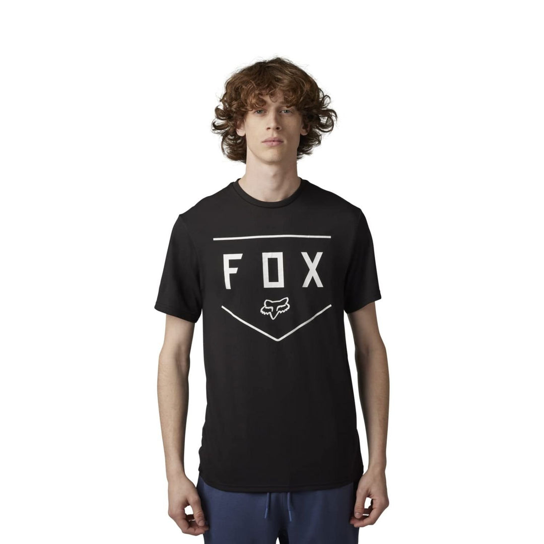 Fox Racing Mens Standard Shield Short Sleeve TECH TEE Black Medium BLACK Image 2