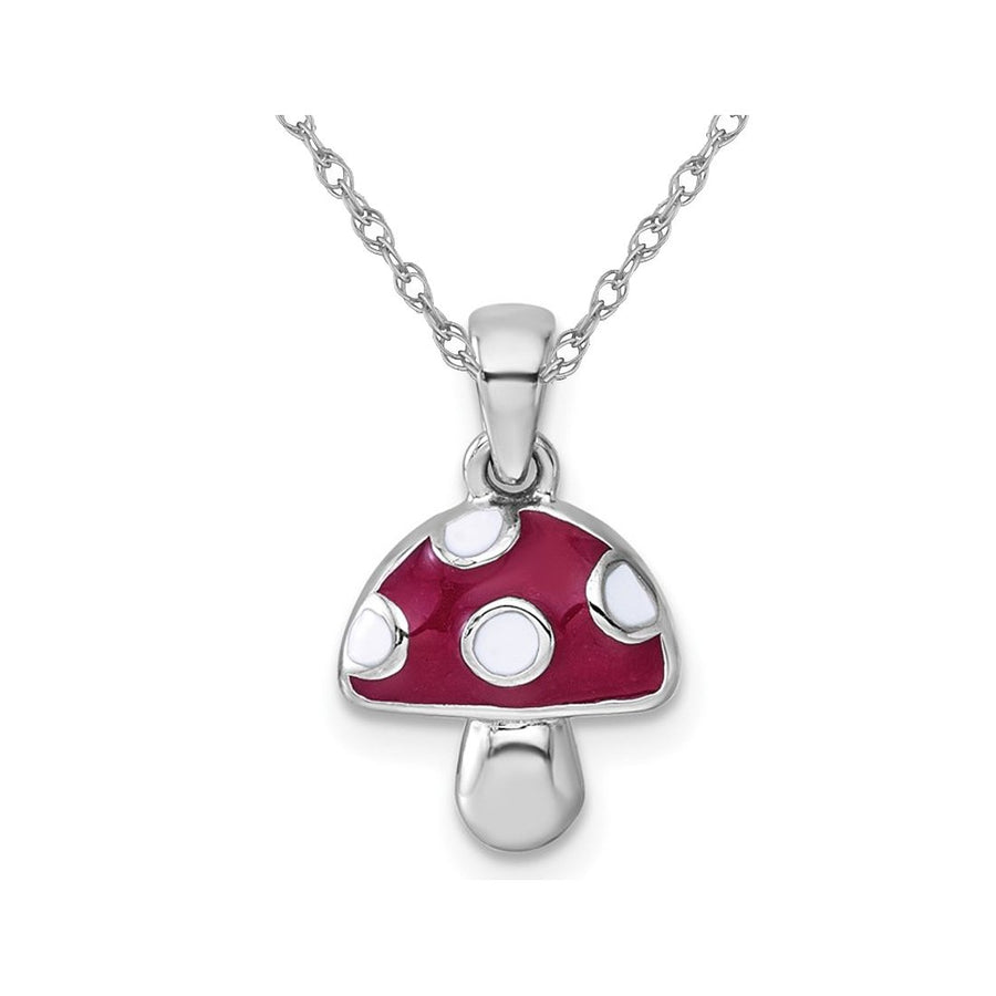 Sterling Silver Mushroom Charm Pendant with Chain Image 1