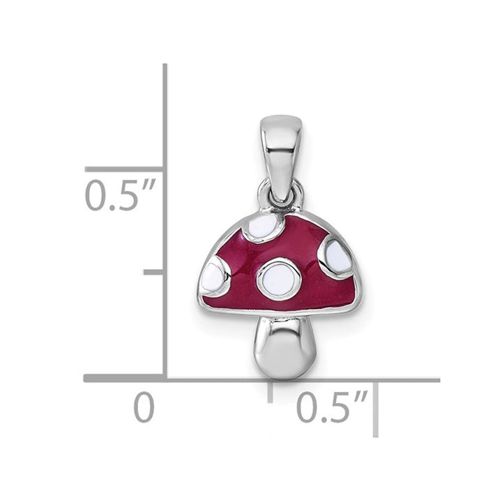 Sterling Silver Mushroom Charm Pendant with Chain Image 3