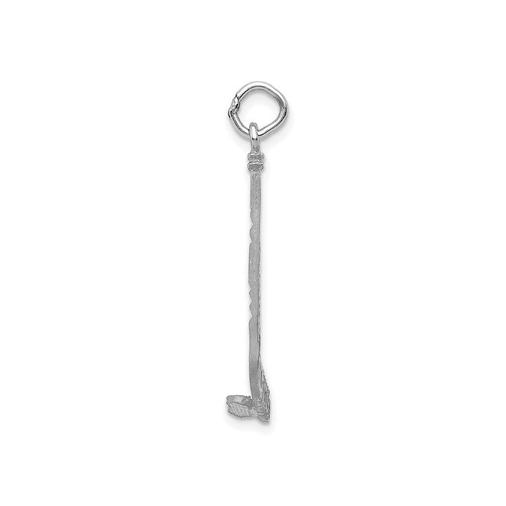 14K White Gold Hockey Stick Pendant (NO CHAIN) Image 4