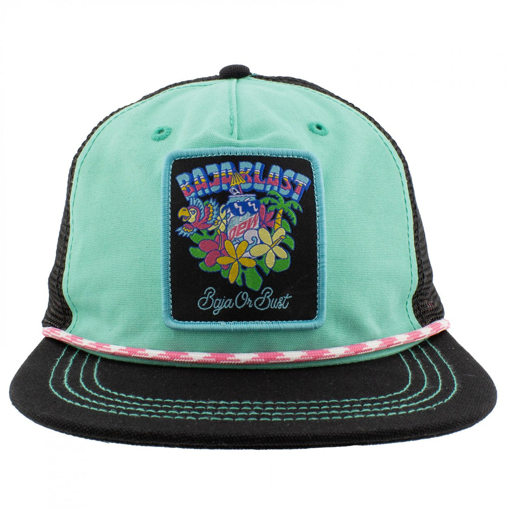 Mountain Dew Baja Blast Flower Patch Canvas Grandpa Hat Image 2