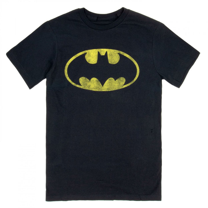 Batman Distressed Symbol Black T-Shirt Image 1