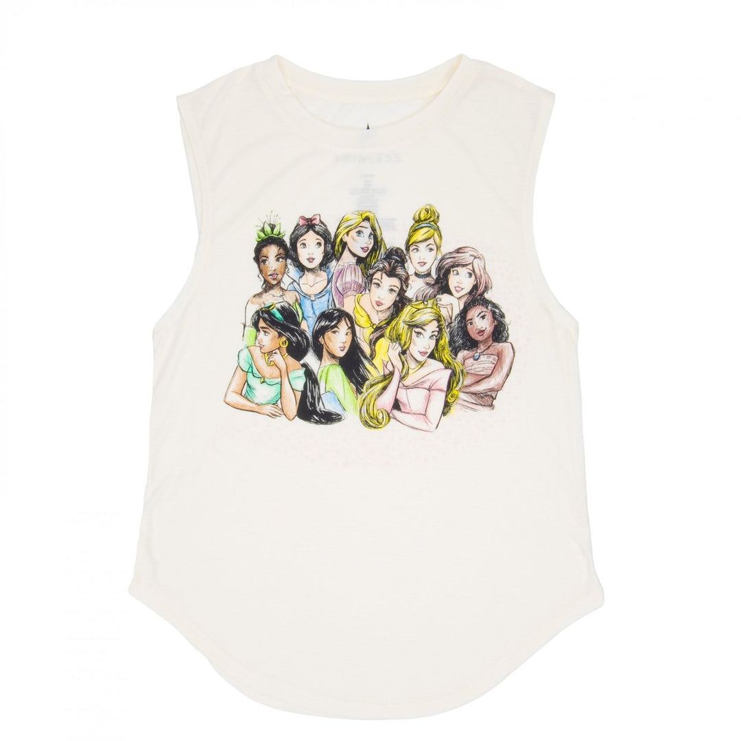 Disney Princesses Group Photo Juniors Tank Top Image 1