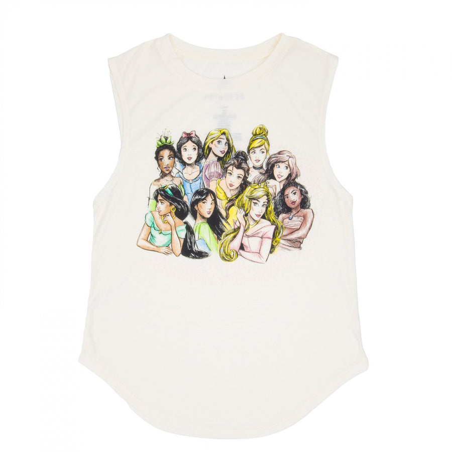 Disney Princesses Group Photo Juniors Tank Top Image 1