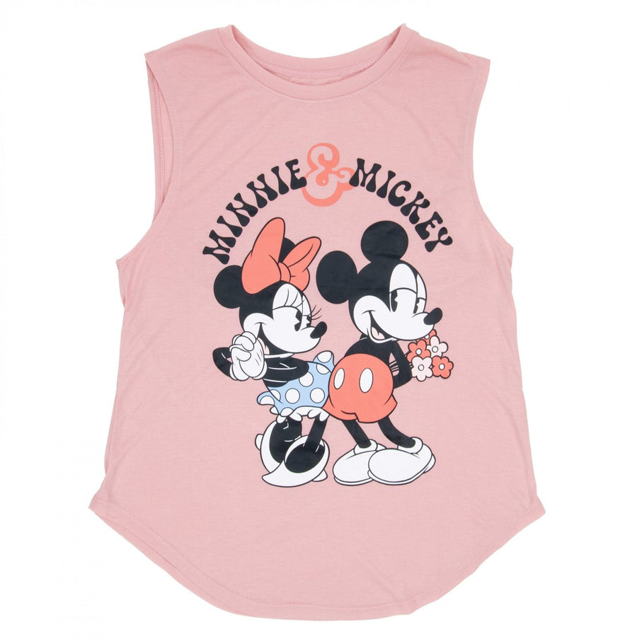 Minnie and Mickey Flowers Juniors Tank Top Image 1