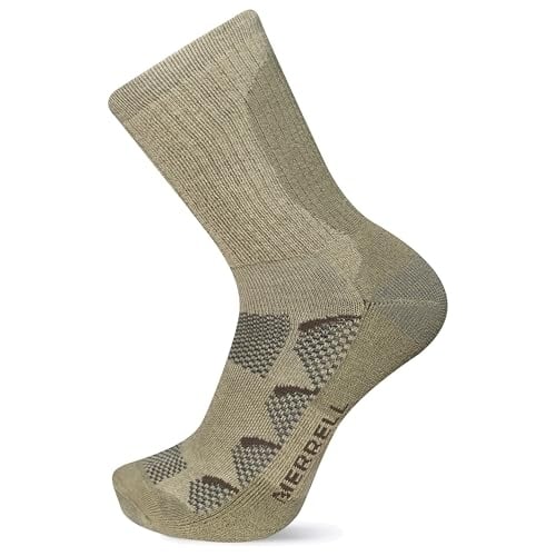 Merrell Unisex-Adults Moab Hiking Mid Cushion Socks-1 Pair Pack-Coolmax Moisture Wicking and Arch Support Crew-Oatmeal Image 2