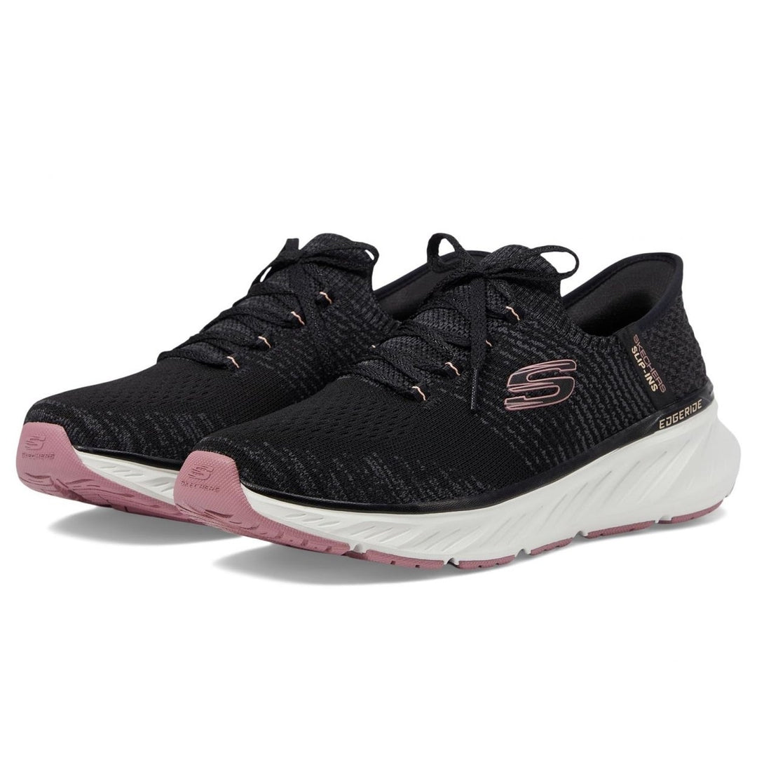 Skechers Sport Womens Womens Hands Free Slip-INS EDGERIDE Sneaker BKPK=Black/Pink 6 BLACK / PINK Image 1