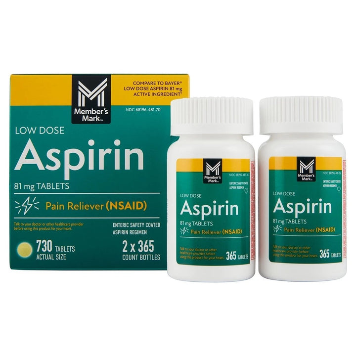 Member s Mark Low Dose Aspirin Tablets 81 mg 730 Count Image 1