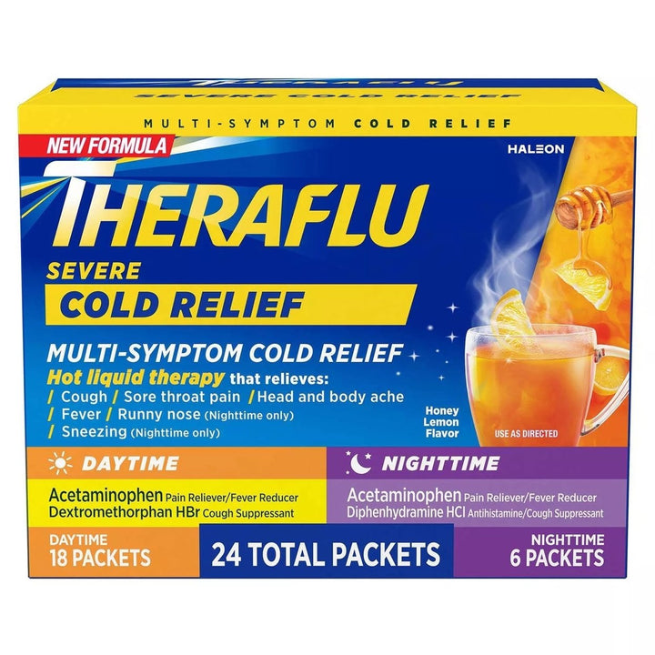 Theraflu MultiSymptom Severe Cold Relief Medicine/Nighttime Severe 24 Count Image 1