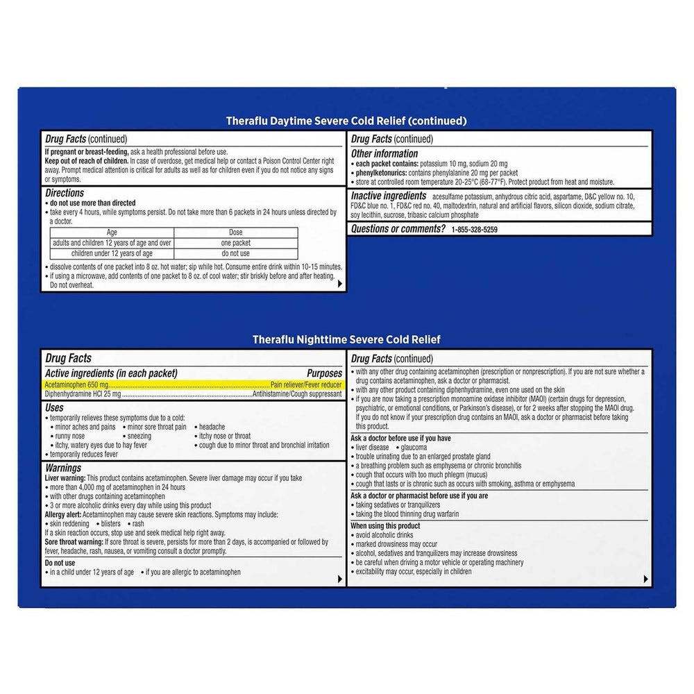 Theraflu MultiSymptom Severe Cold Relief Medicine/Nighttime Severe 24 Count Image 2