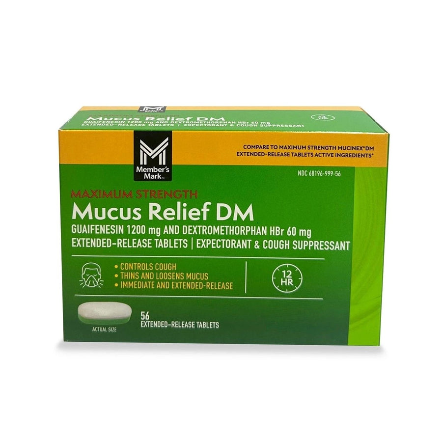 Members Mark Maximum Strength Mucus Relief DM Extended Release Tablets 56 Ct Image 1