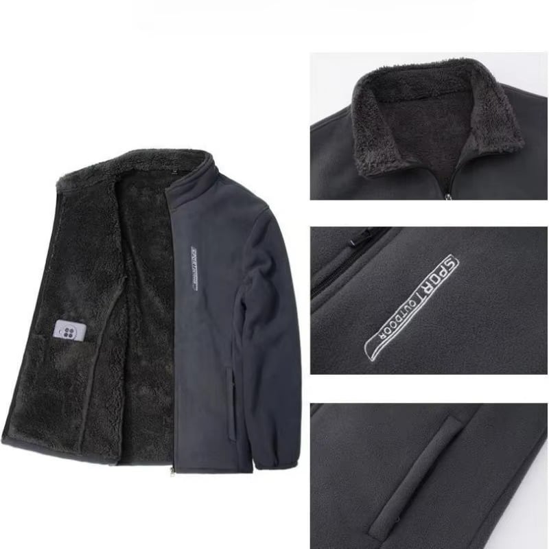 Mens Winter Outdoor Fleece Jacket Windproof and Warm Image 4