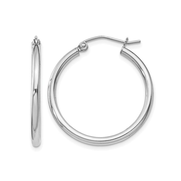 Classic Hoop Earrings in Sterling Silver 1 Inch (2.0mm) Image 1