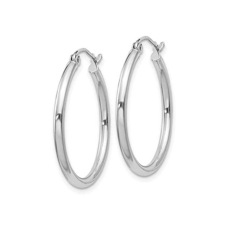 Classic Hoop Earrings in Sterling Silver 1 Inch (2.0mm) Image 3