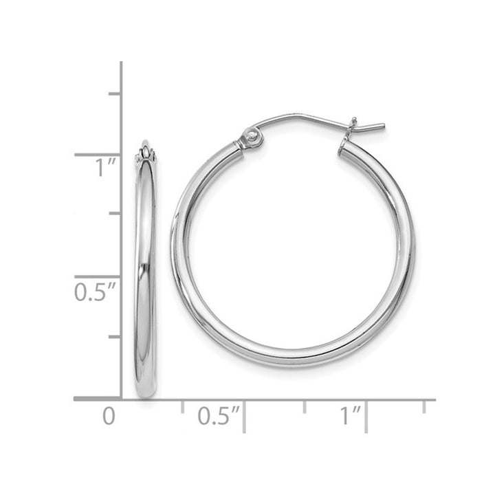 Classic Hoop Earrings in Sterling Silver 1 Inch (2.0mm) Image 4