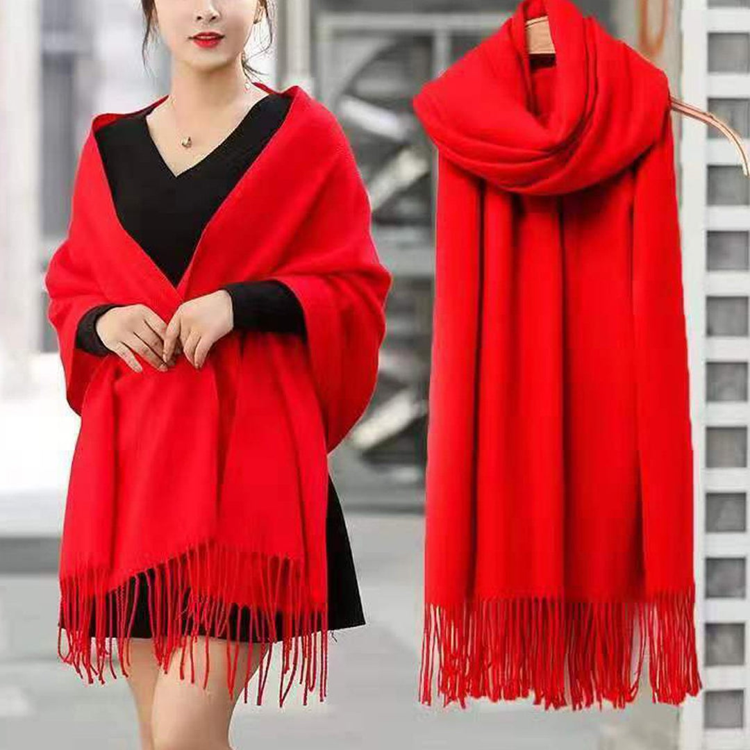 FKYBDSM Scarf Pashmina Shawls Wraps Of Evening Dresses Travel Office Winter Wedding Cashmere Feel Large Scarves Image 4