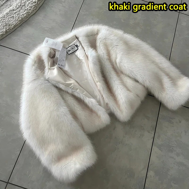 Faux faux Coat Women Winter 2024 Hot Cool Girls Fluffy Short faux Jacket Image 4