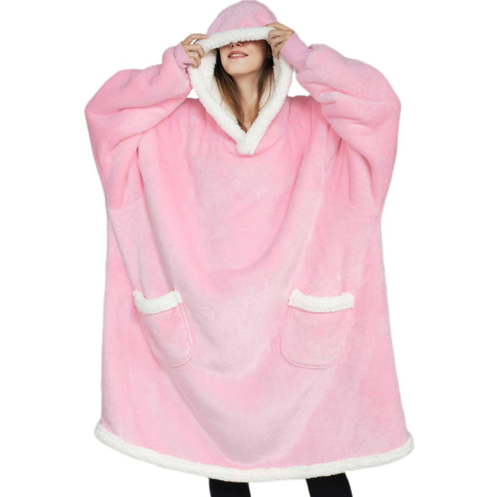 Comemore Oversized Hoodie Blanket with Sleeves Sweatshirt Plaid Winter Fleece Hoody Pajamas for Women Female Autumn Home Image 1