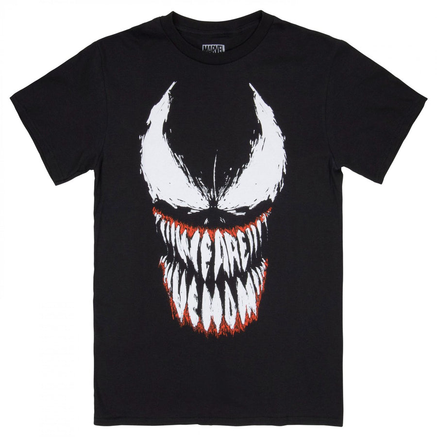 Venom Face With We Are Venom Teeth T-Shirt Image 1