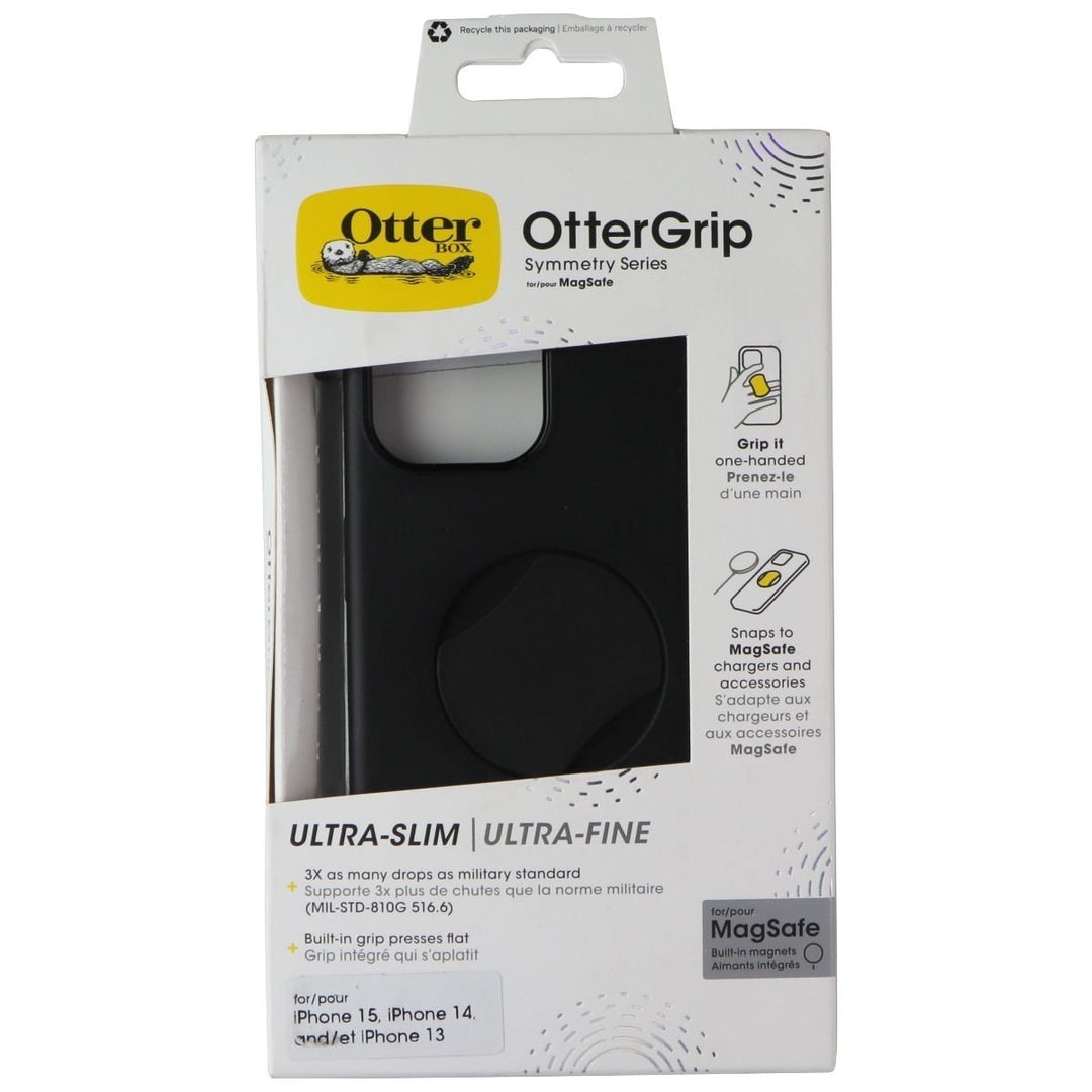 OtterBox OtterGrip Symmetry Series for MagSafe for Apple iPhone 15/14/13 - Black Image 1