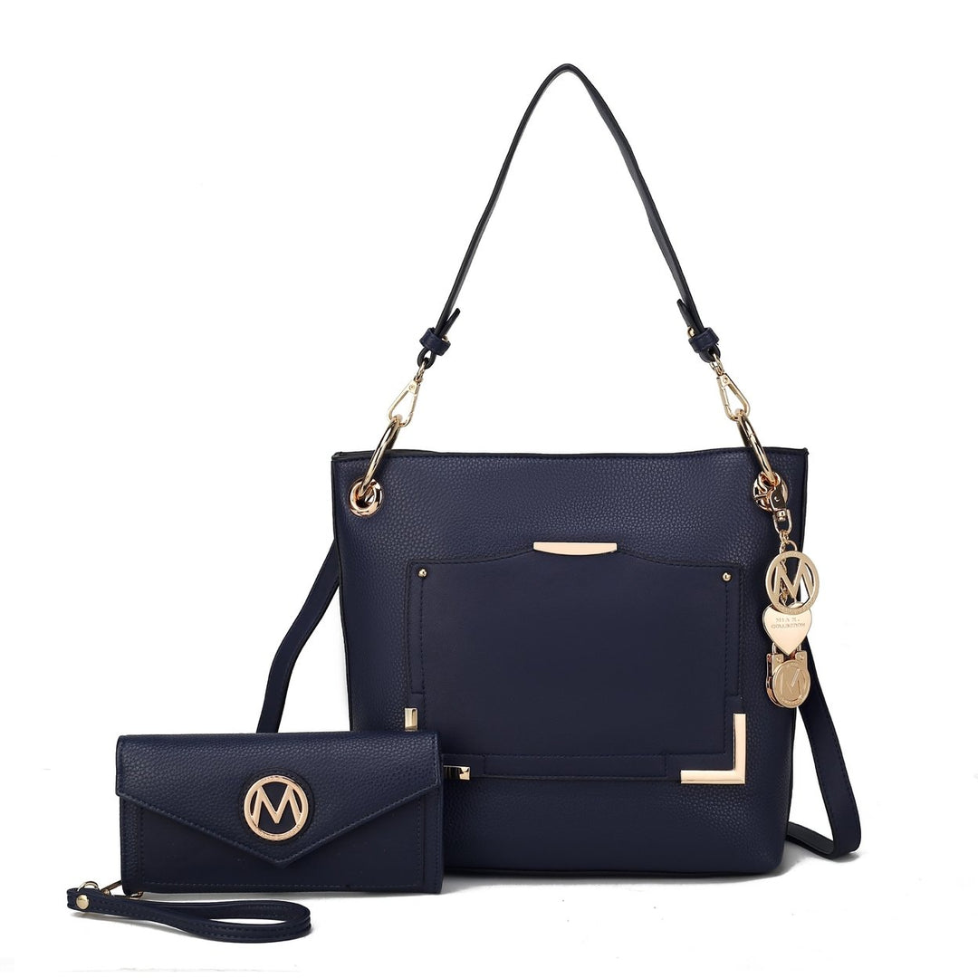 MKFCollection Grace Shoulder Bag and Set - Vegan Leather Designer Handbag Image 1