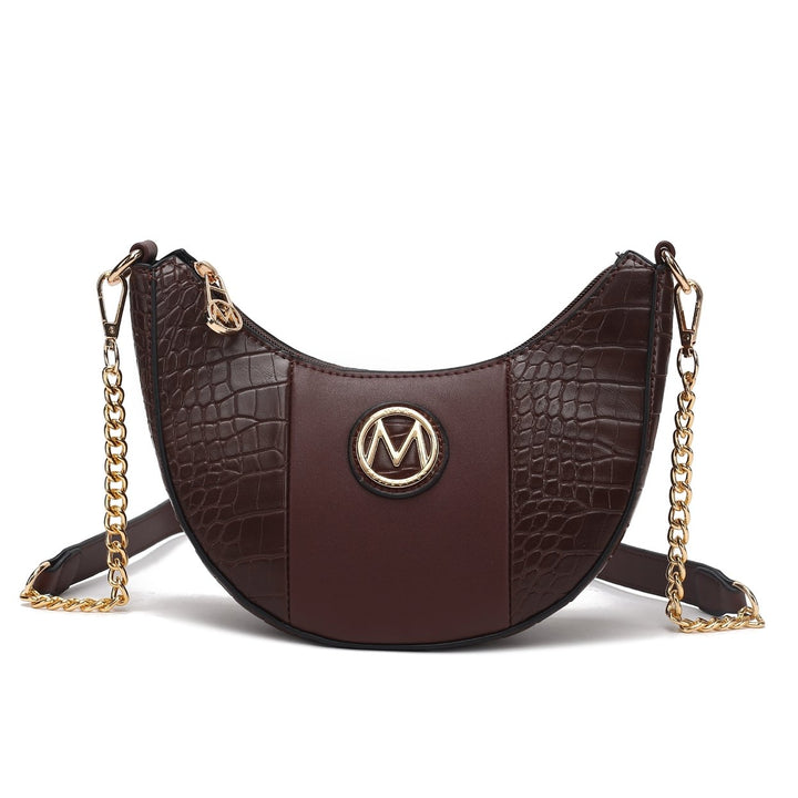 MKFCollection Amira Embossed Crossbody Bag - Vegan Leather Designer Handbag Image 3