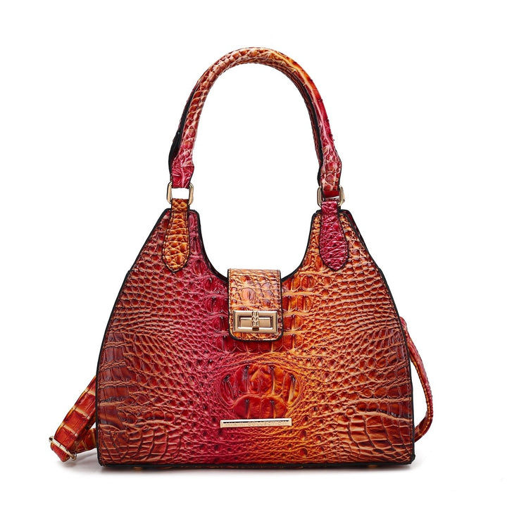 MKFCollection Ava Gradient Croc Tote Bag - Vegan Leather Designer Handbag Image 7