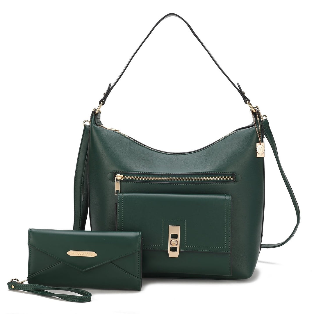 MKFCollection Clara Shoulder Bag and Set - Vegan Leather Designer Handbag Image 6