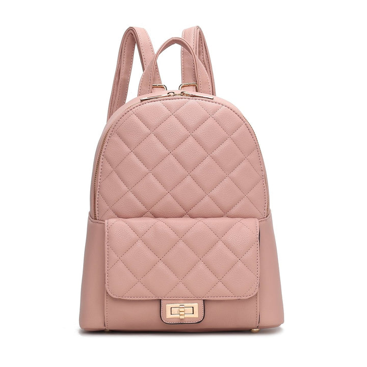 MKFCollection Dimitria Quilted Backpack - Vegan Leather Designer Handbag Image 8