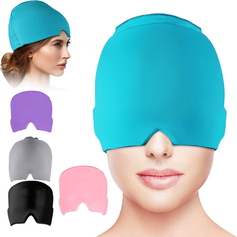 Form Fitting Gel Ice Headache Migraine Relief Hat Cold Compress Therapy Cap Ice Head Wrap Pack Mask for Tension Sinus Image 1