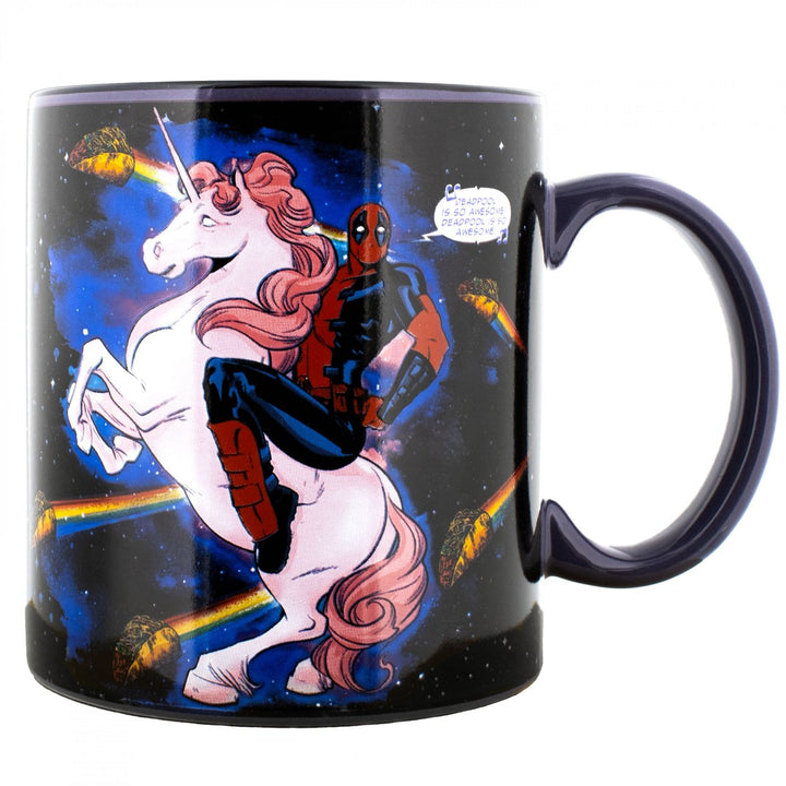 Deadpool Tacos and Unicorn in Space 20oz Ceramic Mug Image 1