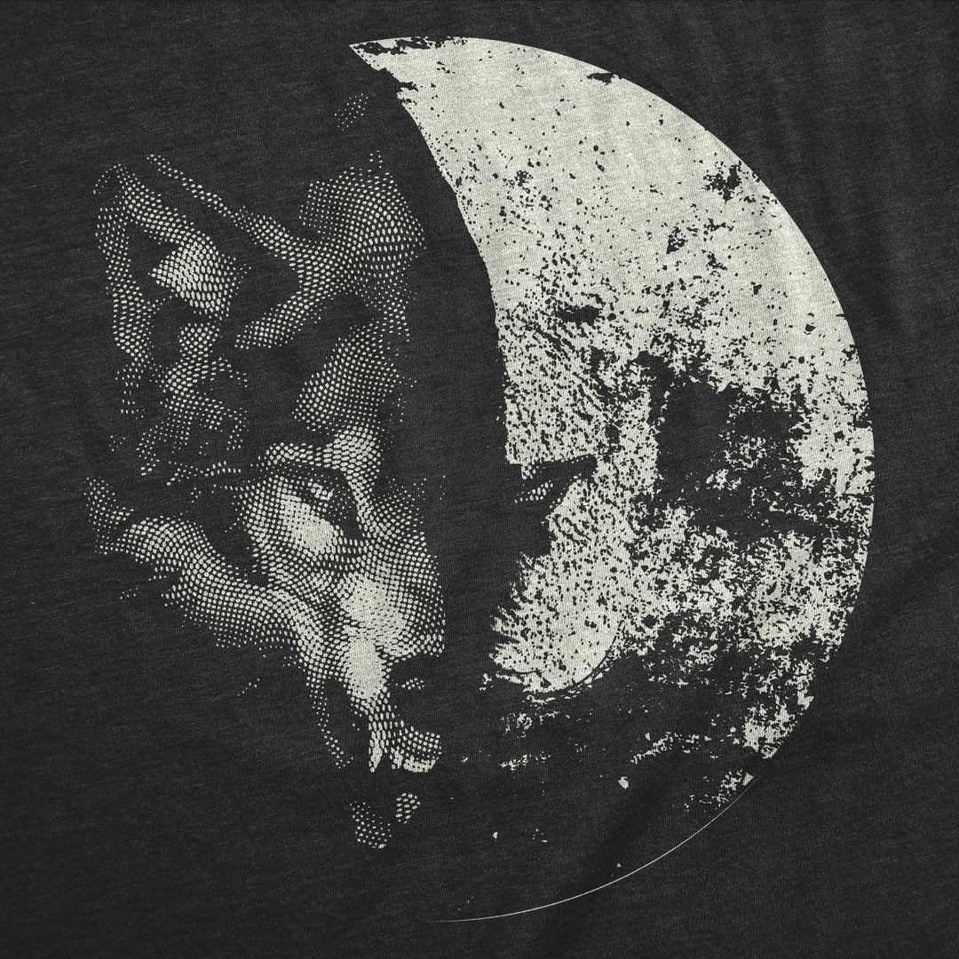 Mens Funny T Shirts Wolf Moon Cool Space Graphic Tee For Men Image 3