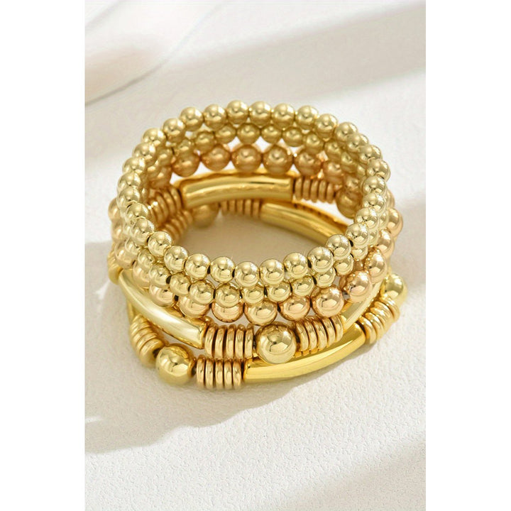 Gold Layered Elastic Bracelet Set Image 4