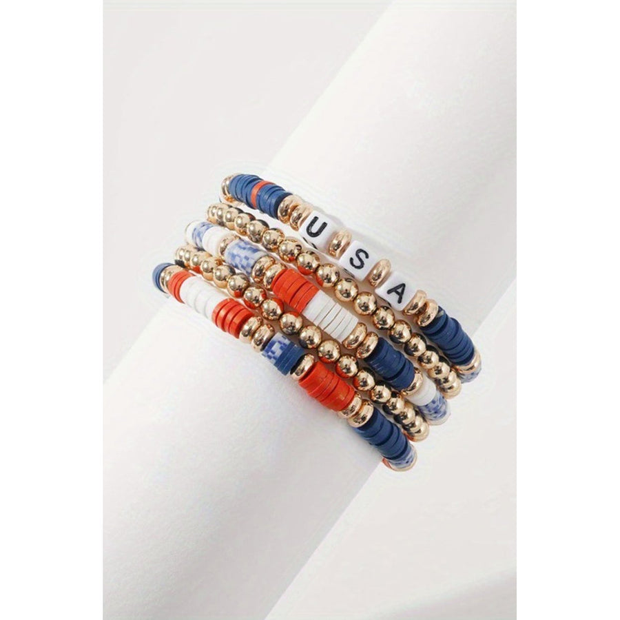 5pcs USA Beaded Bracelet Set Image 1