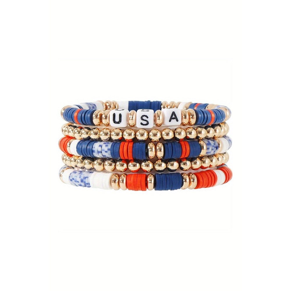 5pcs USA Beaded Bracelet Set Image 2