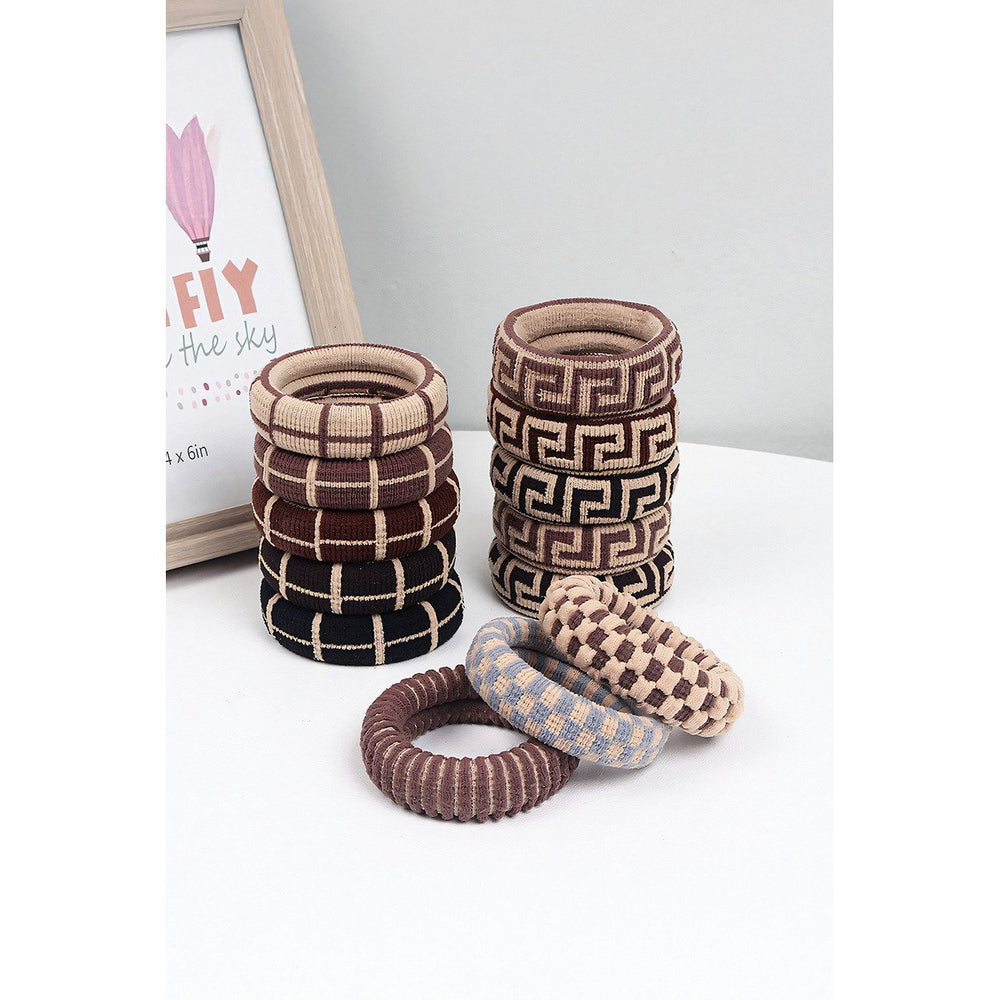 Checkered Print Nylon Elastic Hair Tie Image 2