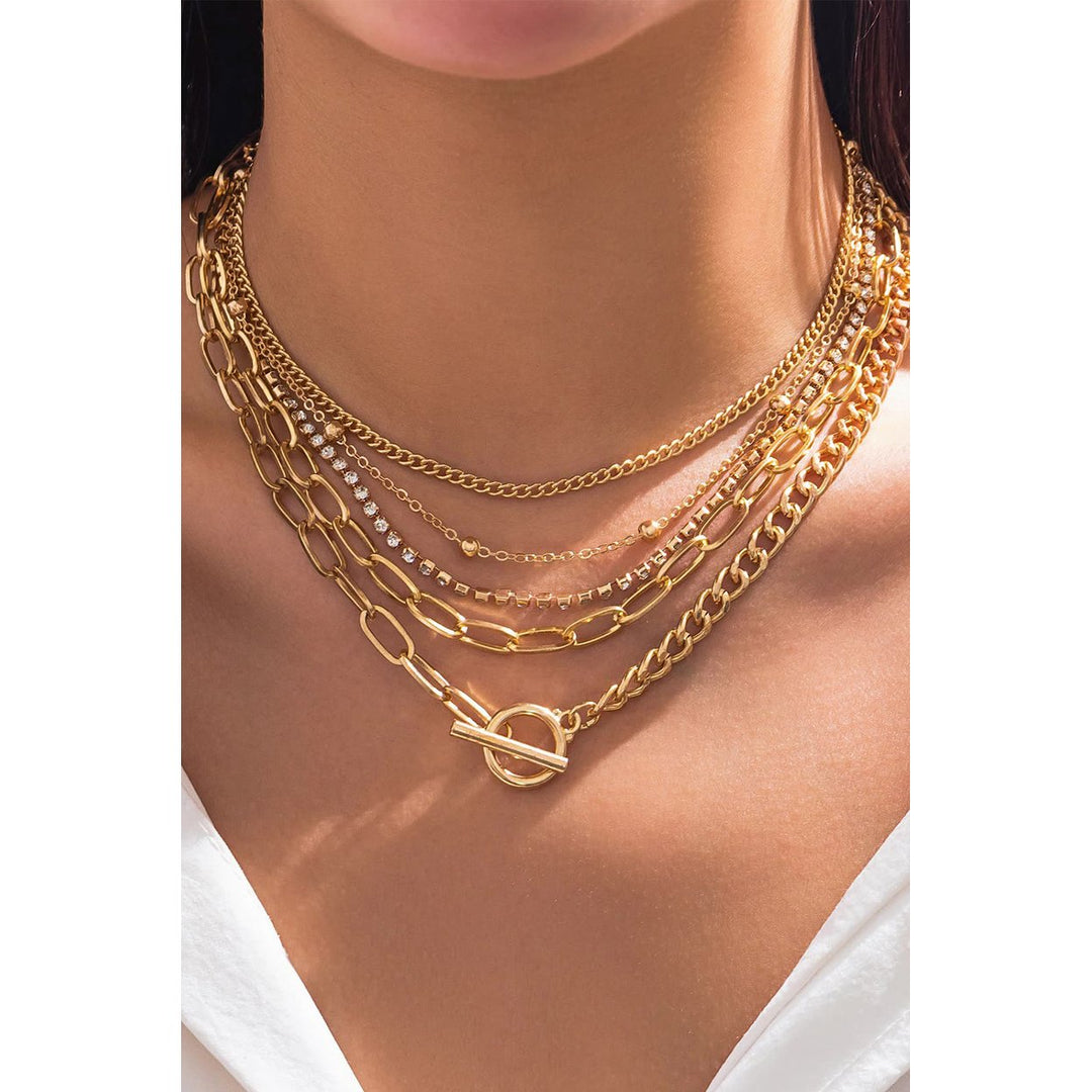 5pcs Layered Chain Collarbone Necklaces Set Image 1