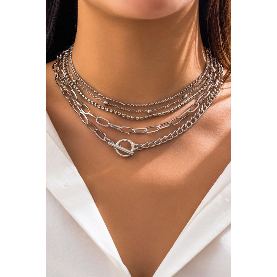 5pcs Layered Chain Collarbone Necklaces Set Image 2